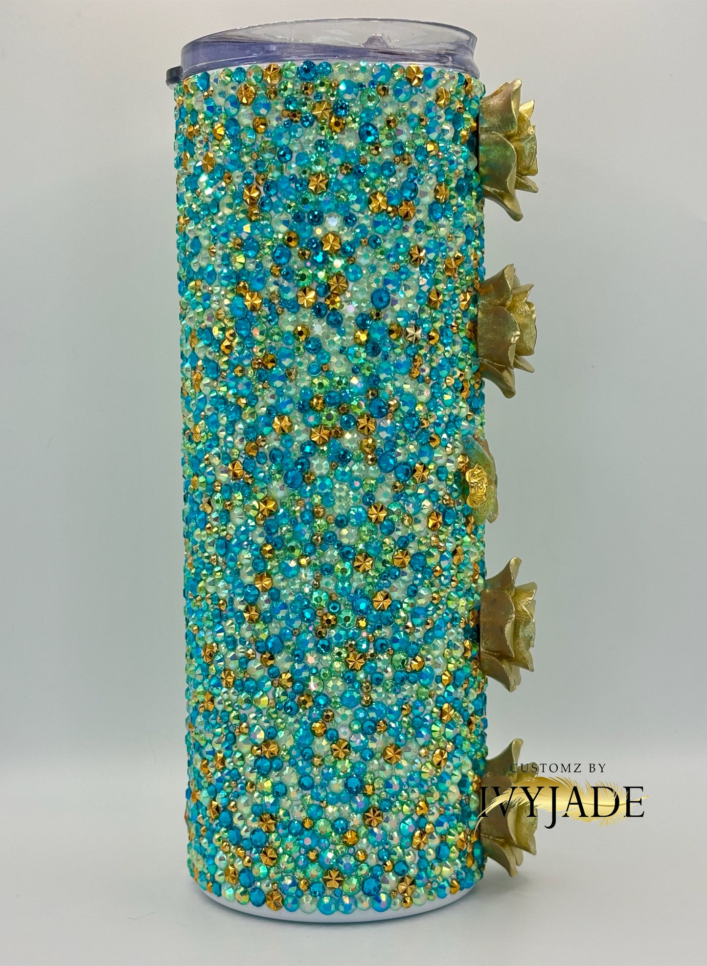 Peacock 20oz Rhinestone Tumbler