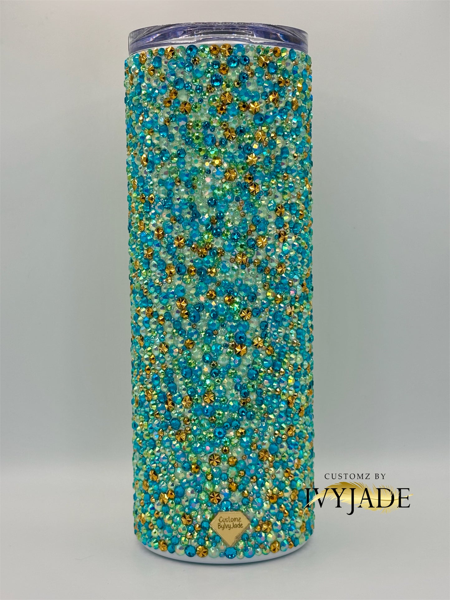 Peacock 20oz Rhinestone Tumbler