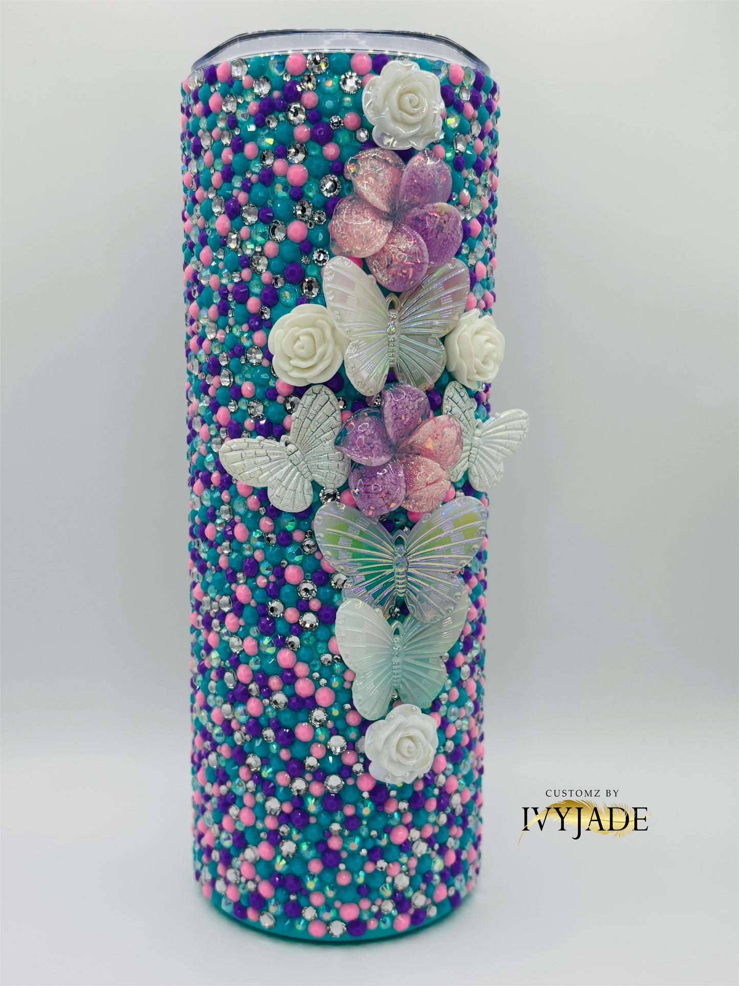 Butterfly Garden 20oz Rhinestone Tumbler