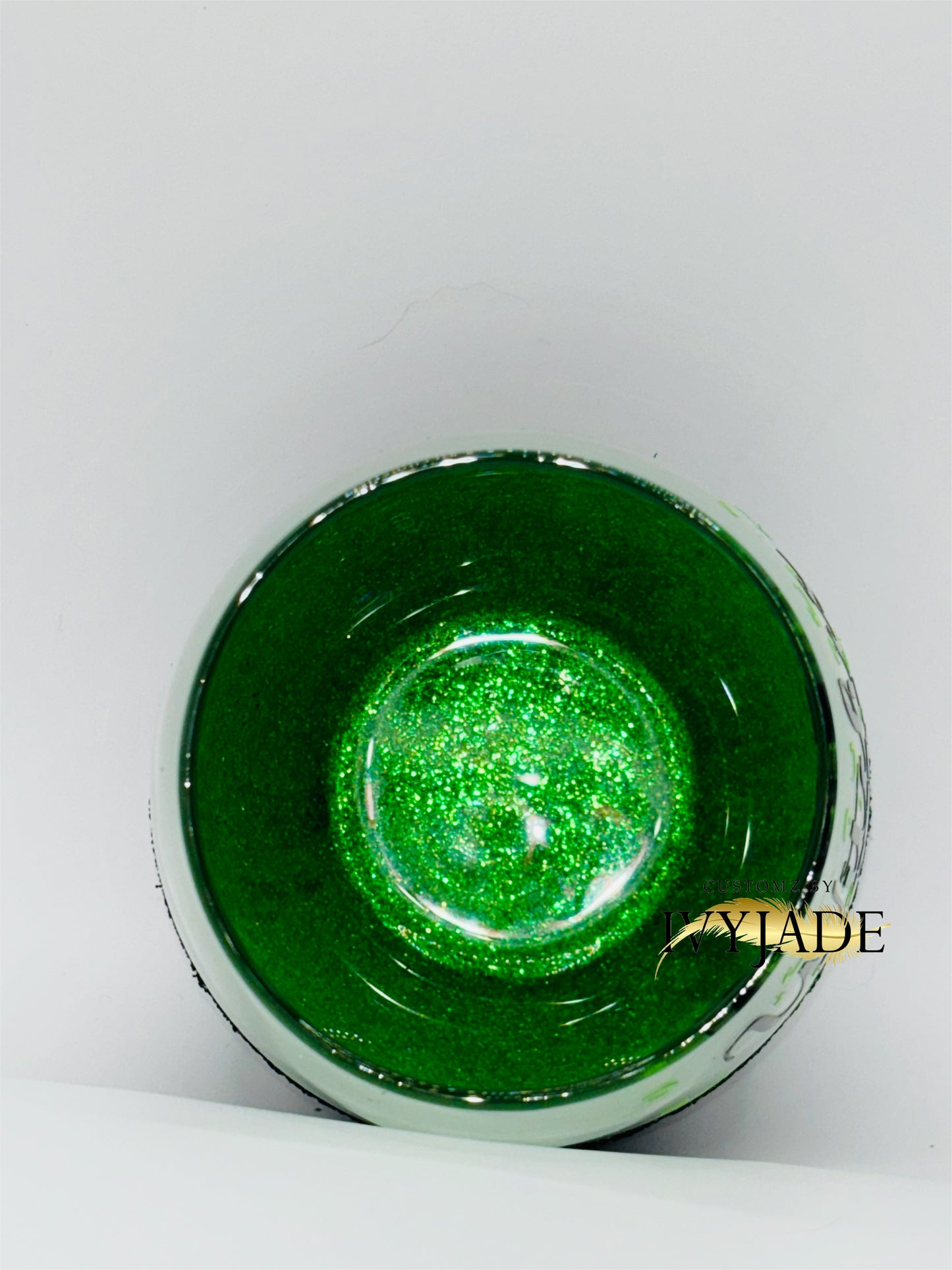 Two Toned Glittered Halloween Stemless Wine Glass