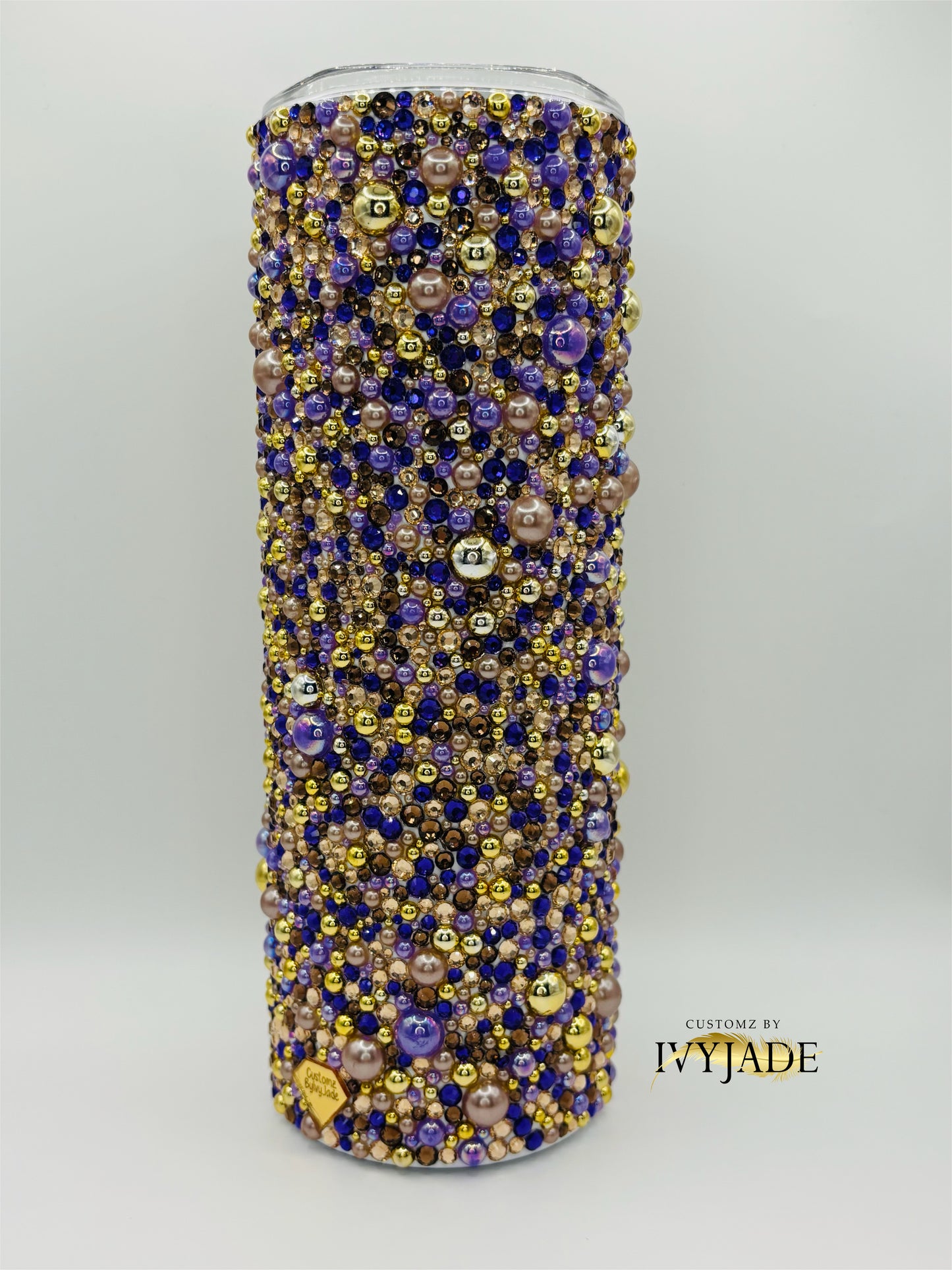 Purple and Gold 20oz Rhinestone Tumbler