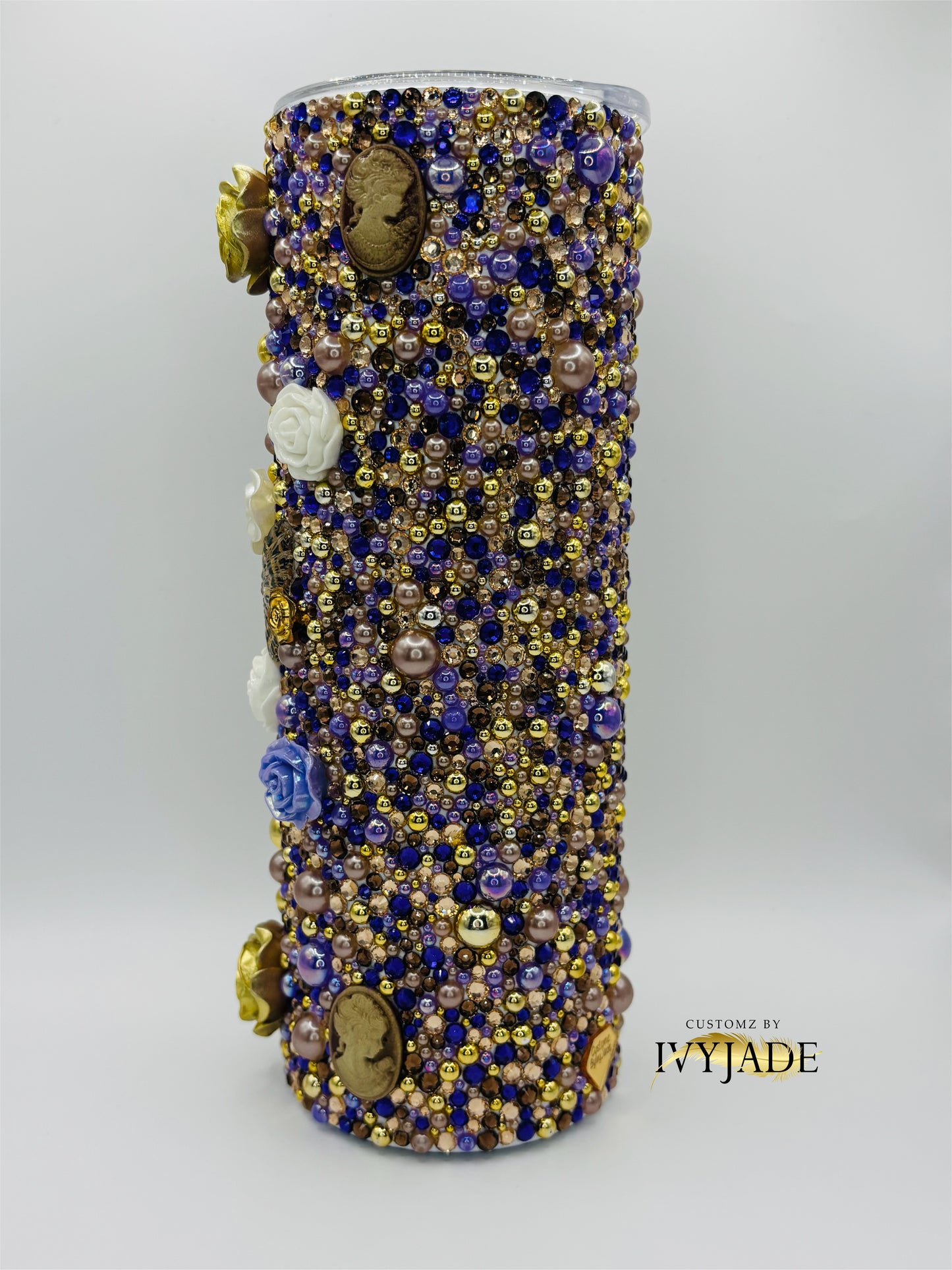 Purple and Gold 20oz Rhinestone Tumbler