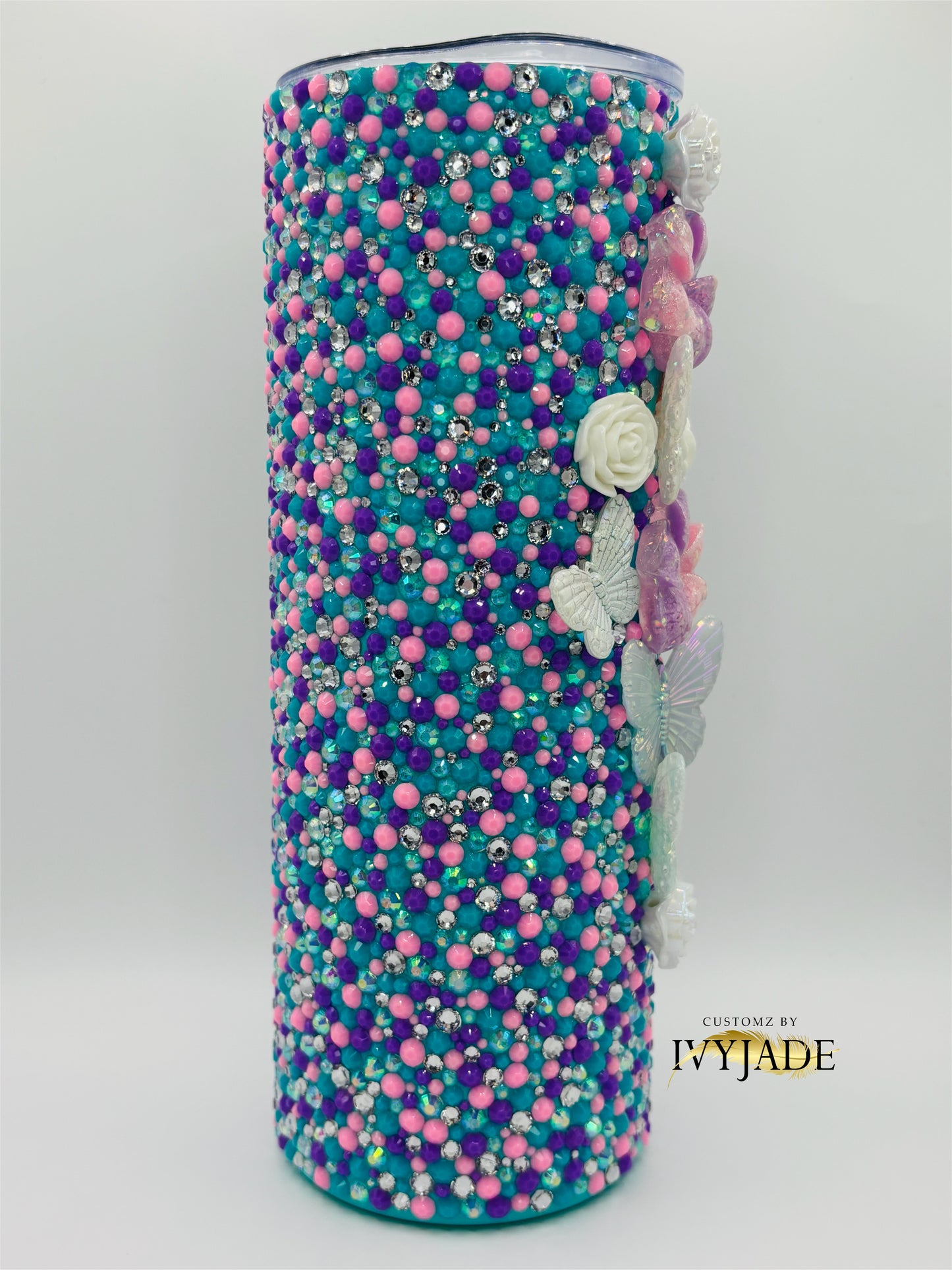 Butterfly Garden 20oz Rhinestone Tumbler