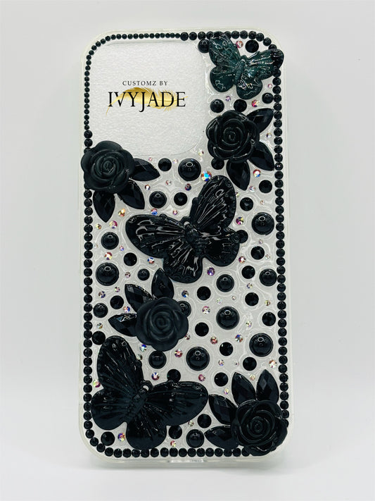 Black butterfly iphone 16pro case