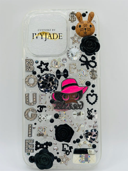 Silver and Black Lux Iphone 14Pro Case