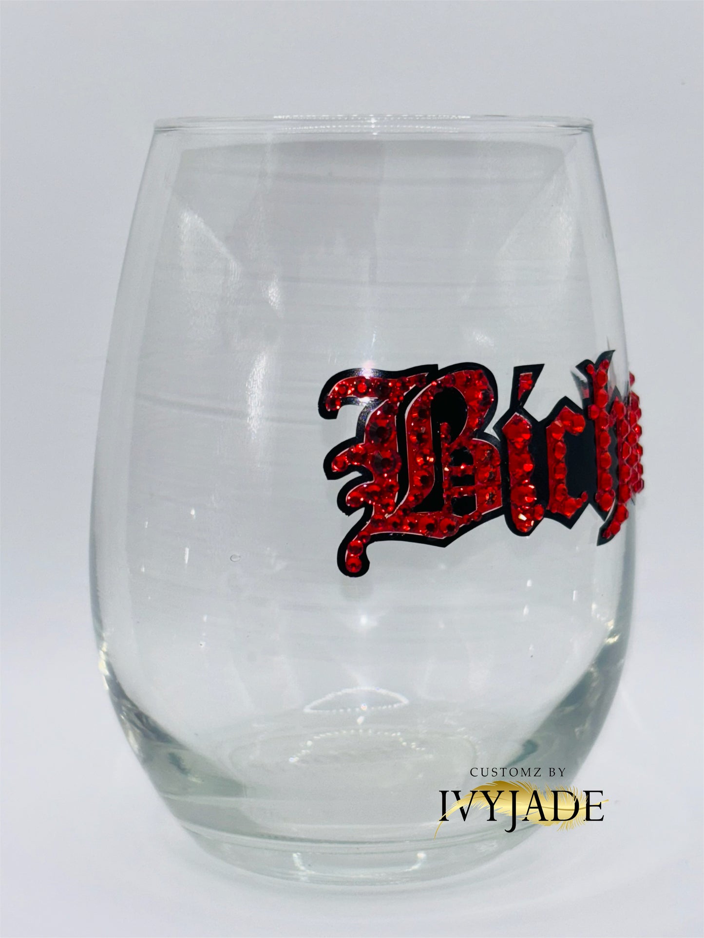 Bitchota Rhinestone Stemless Wineglass