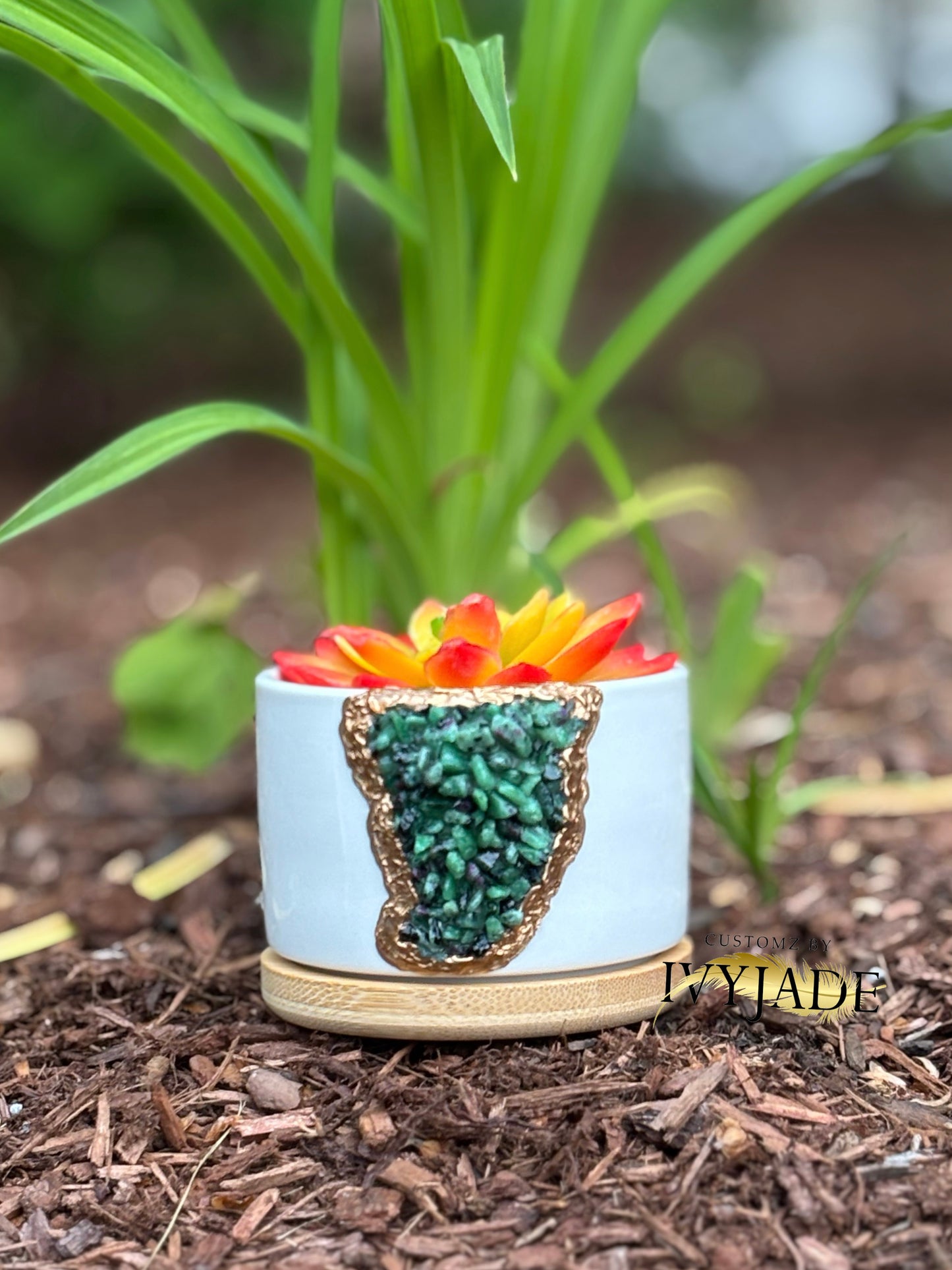Mini Round Succulent Crystal Planters