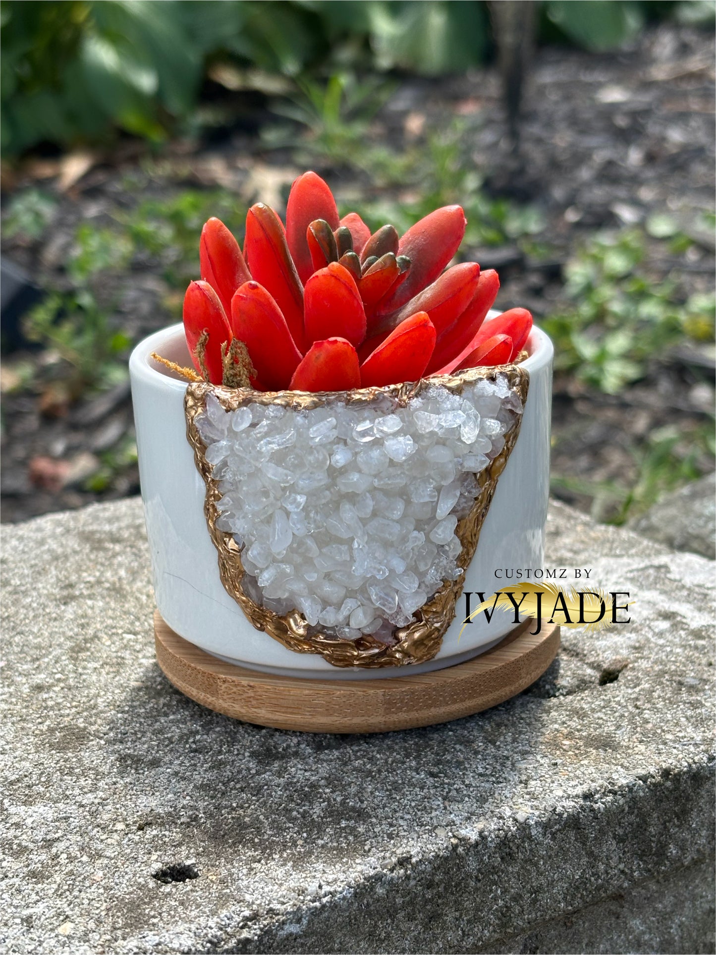 Mini Round Succulent Crystal Planters