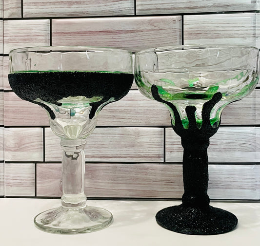 Black and green Margarita Glass Set
